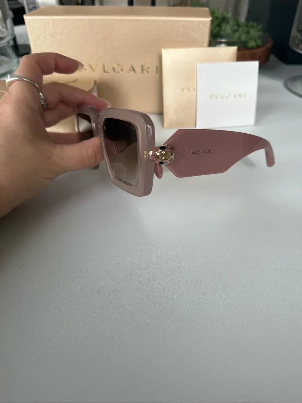 Bulgari Women's Square Sunglasses in Taupe Gradient